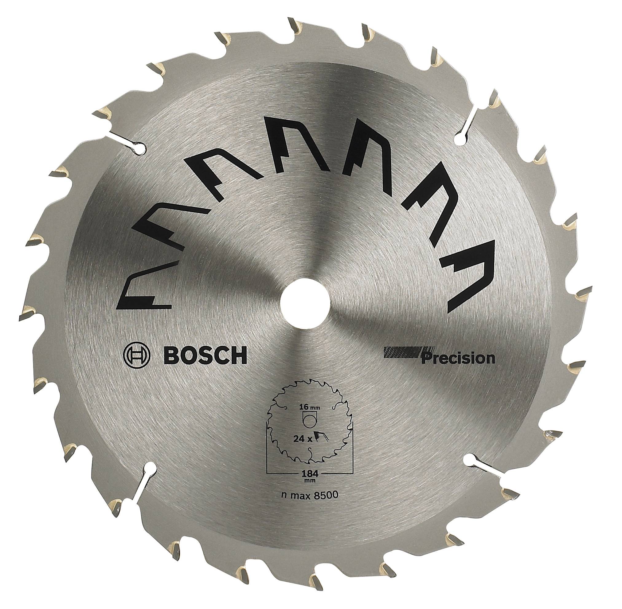 Bosch Accessories Precision 2609256863 Blad til rundsav i hårdtmetal 184 x 16 mm Antal tænder (per tomme): 24 1 stk