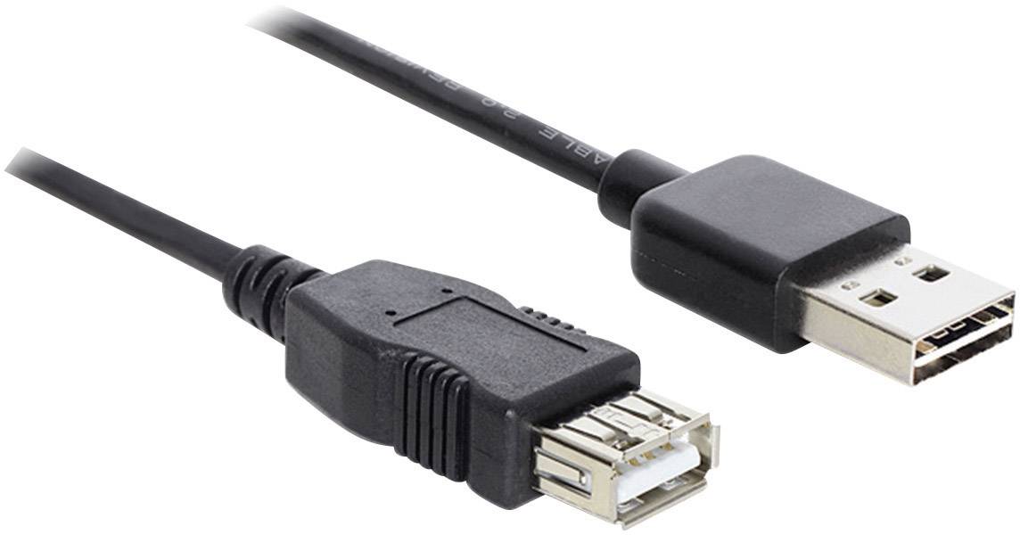 USB-forlængerkabel med han- og hunstik, bruges til at forlænge en USB-forbindelse mellem enheder.