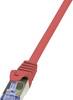 LogiLink CQ3014S RJ45 Netværkskabel, patchkabel CAT 6A S/FTP 0.25 m Rød Flammehæmmende, med låsebeskyttelse 1 stk