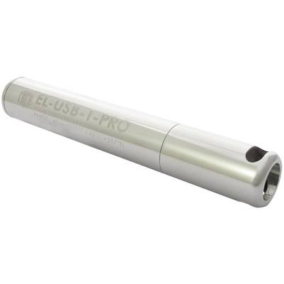 Cylinderformet datalogger i metal med påskriften 'EL-USB-1-PRO', som anvendes til temperaturovervågning i forskellige miljøer.
