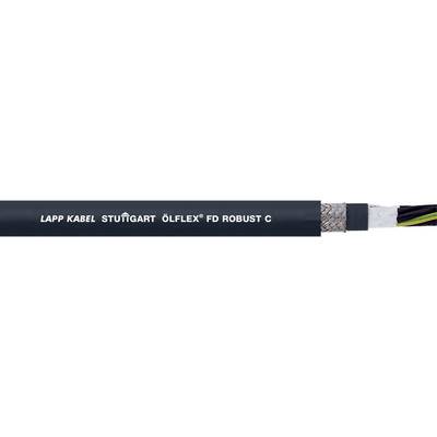 'ÖLFLEX FD ROBUST C' kabel med robust kappe, egnet til bevægelige industrielle anvendelser. Her ses et tværsnit af kablet.