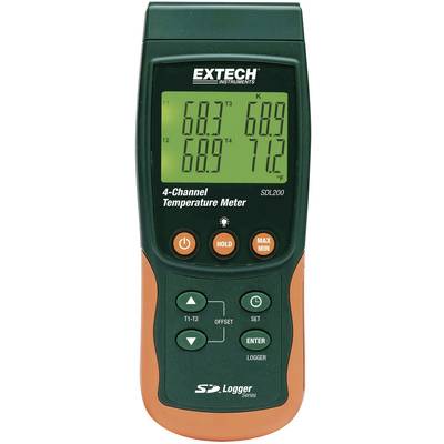 Extech SDL200 Temperatur-måleudstyr -199 - +1700 °C Sensortype K, J, T, E, R, S, Pt100 Datalogger-funktion