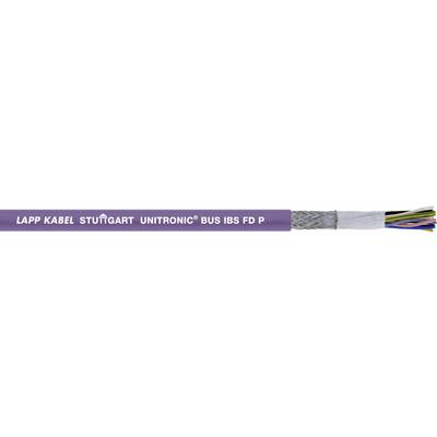 'Lapp Kabel Stuttgart UNITRONIC BUS IBS FD P' viser et industrielt kabel med detaljerede beskyttelseslags og forskellige farvede ledere.