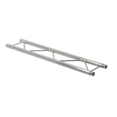 Et lige aluminiumsbærestykke med to parallelt løbende rør og diagonale understøtninger til stabil forbindelse.