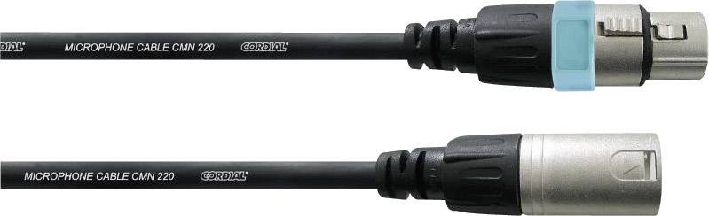To mikrofonkabler med XLR-stik: et med hanstik og et med hunstik. Mærket 'Microphone Cable CMM 220'.