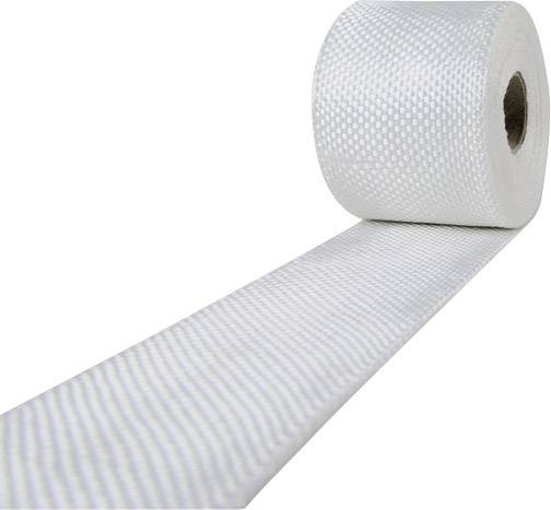 En rulle hvid tape med præget struktur, delvist rullet ud.