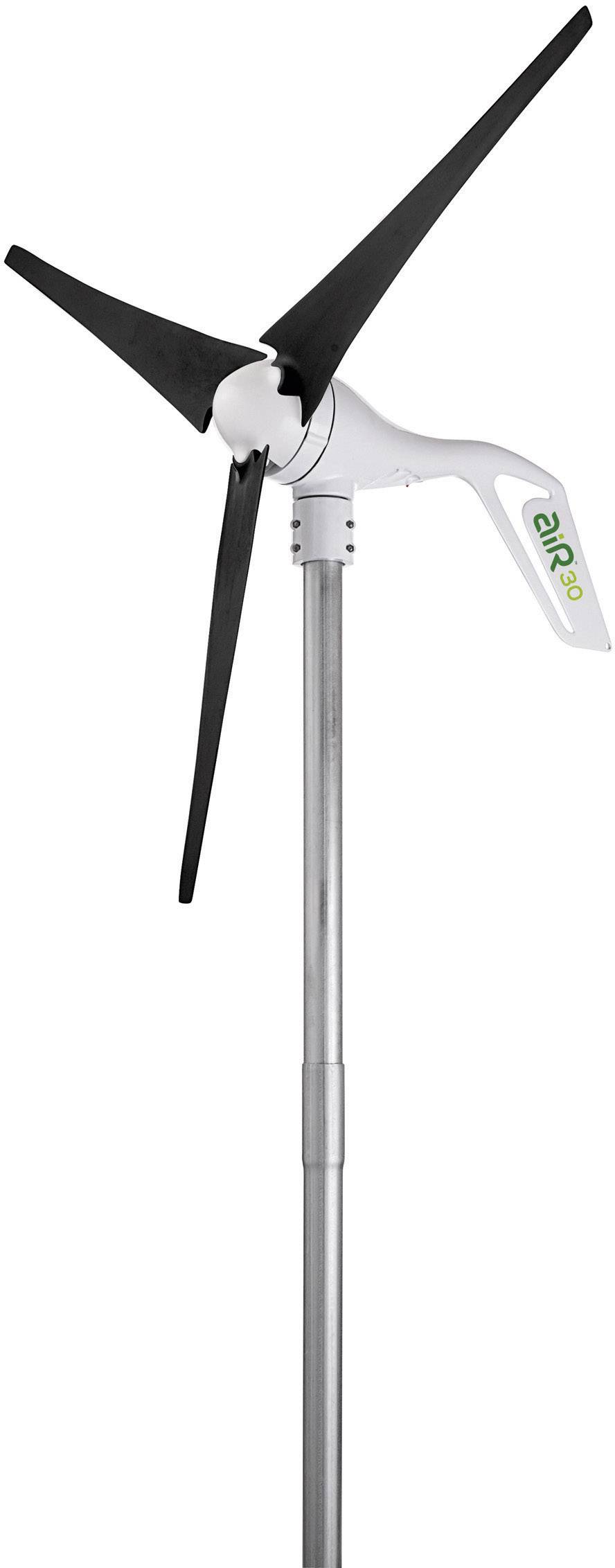 Vindmølle med tre rotorblade på en metalstang, egnet til at omdanne vindenergi til elektricitet.