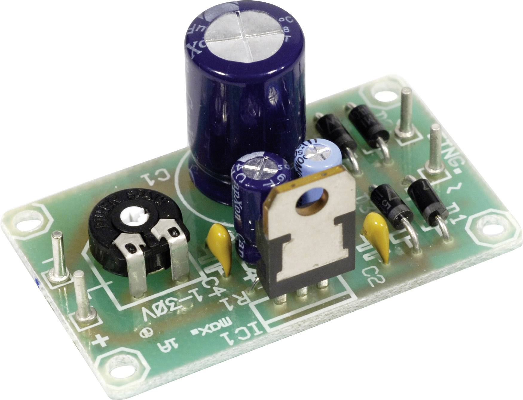 Spændingsregulator-printkort til LM 317-T Udgangsspænding 1.2 - 32 V/DC