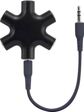 SpeaKa Professional SP-7870556  Jack Audio Y-adapter [1x Jacktilslutning 3,5 mm - 5x Jacktilslutning 3,5 mm] Sort