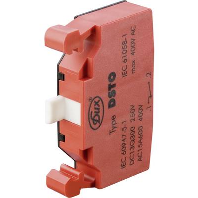 'Rød og sort elektrisk kontakttype D60, IEC 61058-1, maks. 400V AC.'