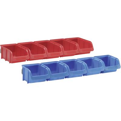 Huenersdorff Lagersichtbox 102x74x115mm Rot - 3 Stück Aufbewahrungsboxen PP