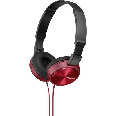 Sony MDR-ZX310 On Ear hovedtelefoner kabelbundet Rød Kan foldes sammen