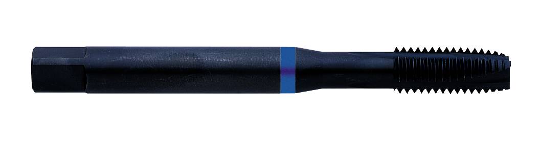 En metalgevindskærer med en sekskantede ende og skarpe skærekanter til fremstilling af indvendige gevind i arbejdsemner.