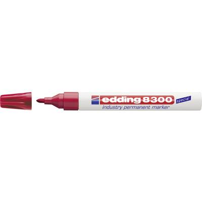 Rød Edding 8300 industri-permanent marker med fjernet hætte.