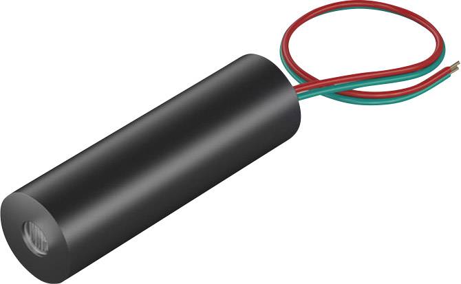 Sort cylindrisk fotoresistor med røde og grønne ledninger i enderne, ofte anvendt i lysdetektorer.