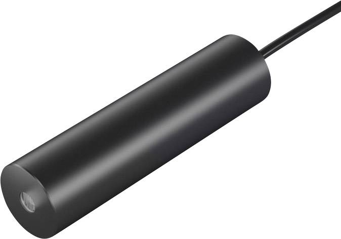 En sort, cylinderformet sensor med et kabel i den ene ende.