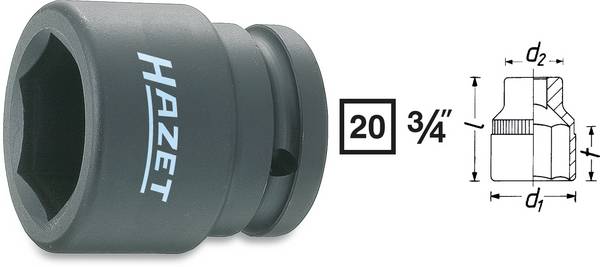 Hazet 1000S-33 Kraft-topnøgleindsats  3/4" (20 mm)  1000S-33