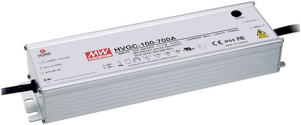 MEAN WELL HVGC-100-700A LED-drivere  Konstant strøm 99 W 0.7 A 15 - 142 V/DC Kan dæmpes, PFC-koblingskreds, Overbelastningsbeskyttelse, møbelgodkendelse 1 stk
