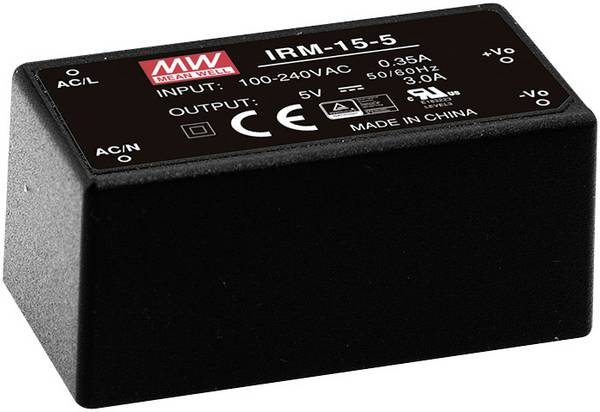 MEAN WELL IRM-15-5 AC/DC-printstrømforsyning 5 V/DC 3 A 15 W