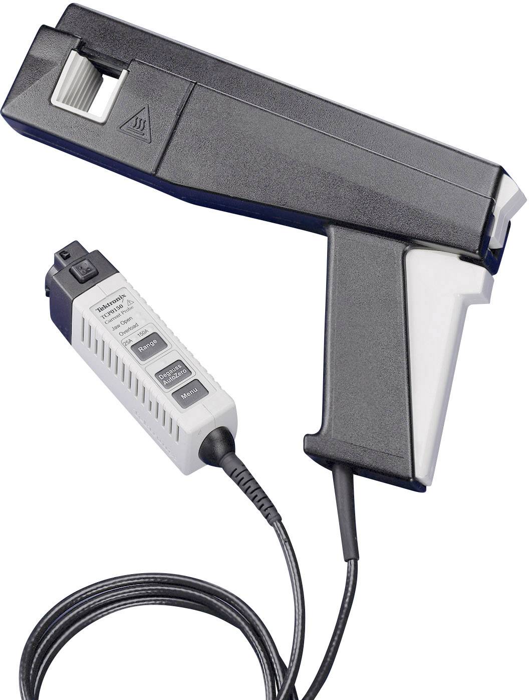 En stregkode-håndscanner med kabel, egnet til industrielle anvendelser. Viser et robust hus og en grebbase udstyret med betjeningsenheder.