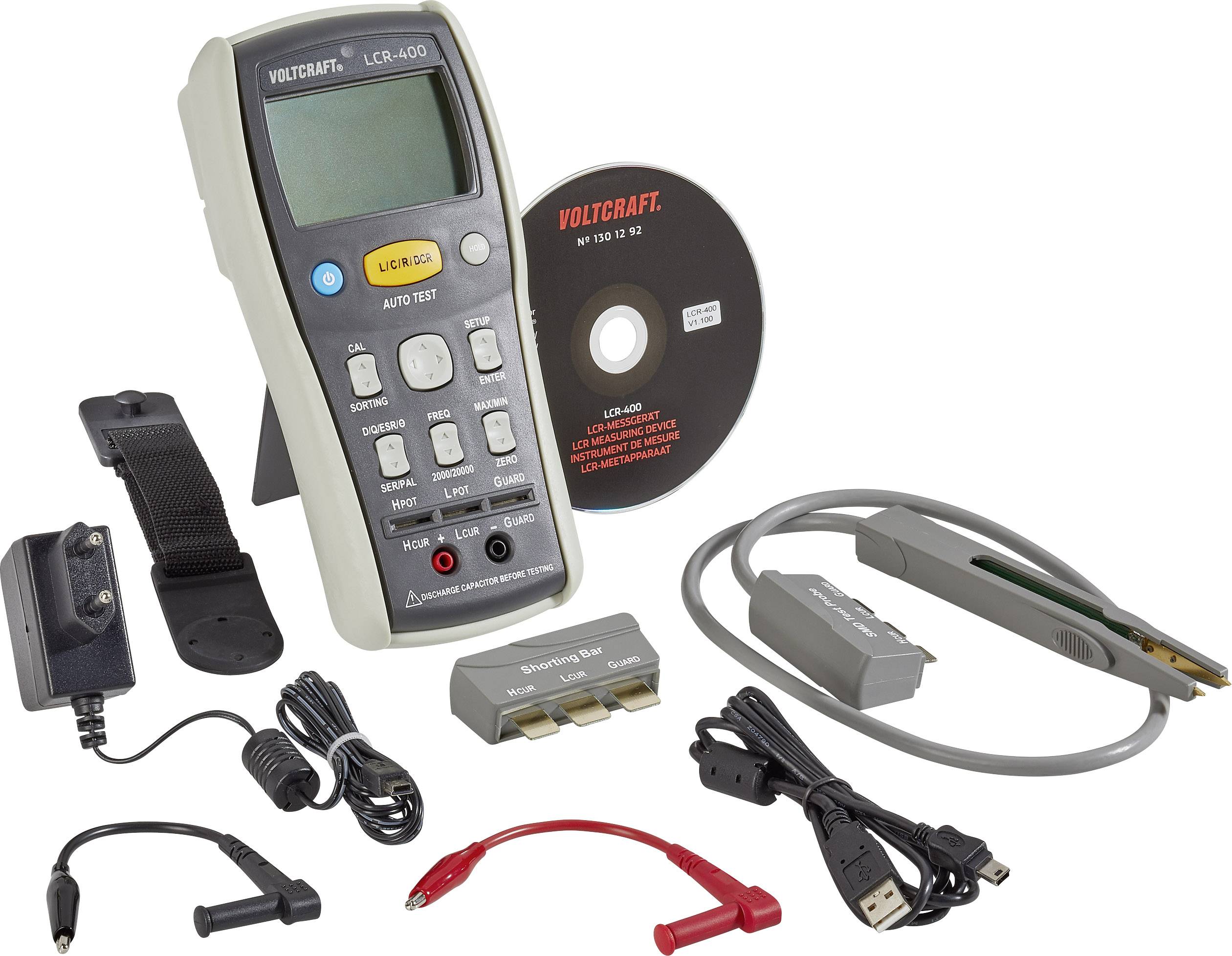 VOLTCRAFT LCR400 LCR-målebro digital CAT I Visning (counts): 20000-1