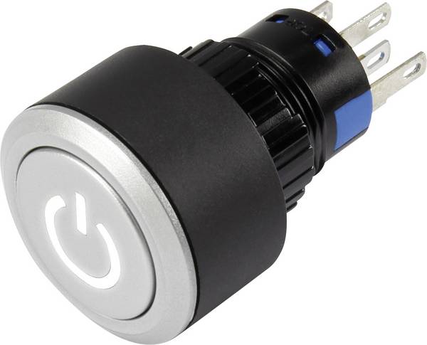 TRU COMPONENTS  1303032  LAS1-AWY-11T/W/12V/P  Trykknap  250 V/AC  3 A  1 x Off/(On)  Tastende  hvid    IP65  1 stk