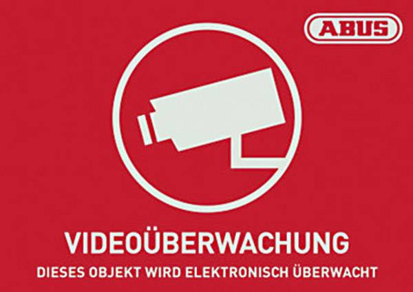 ABUS AU1421 Advarselsmærkat Videoovervågning Sprog Tysk  (B x H) 74 mm x 52.5 mm