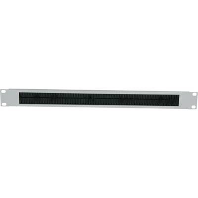 Et rektangulært ventilationsgitter i metal med sorte lameller, egnet til montering i et kabinet eller rack.