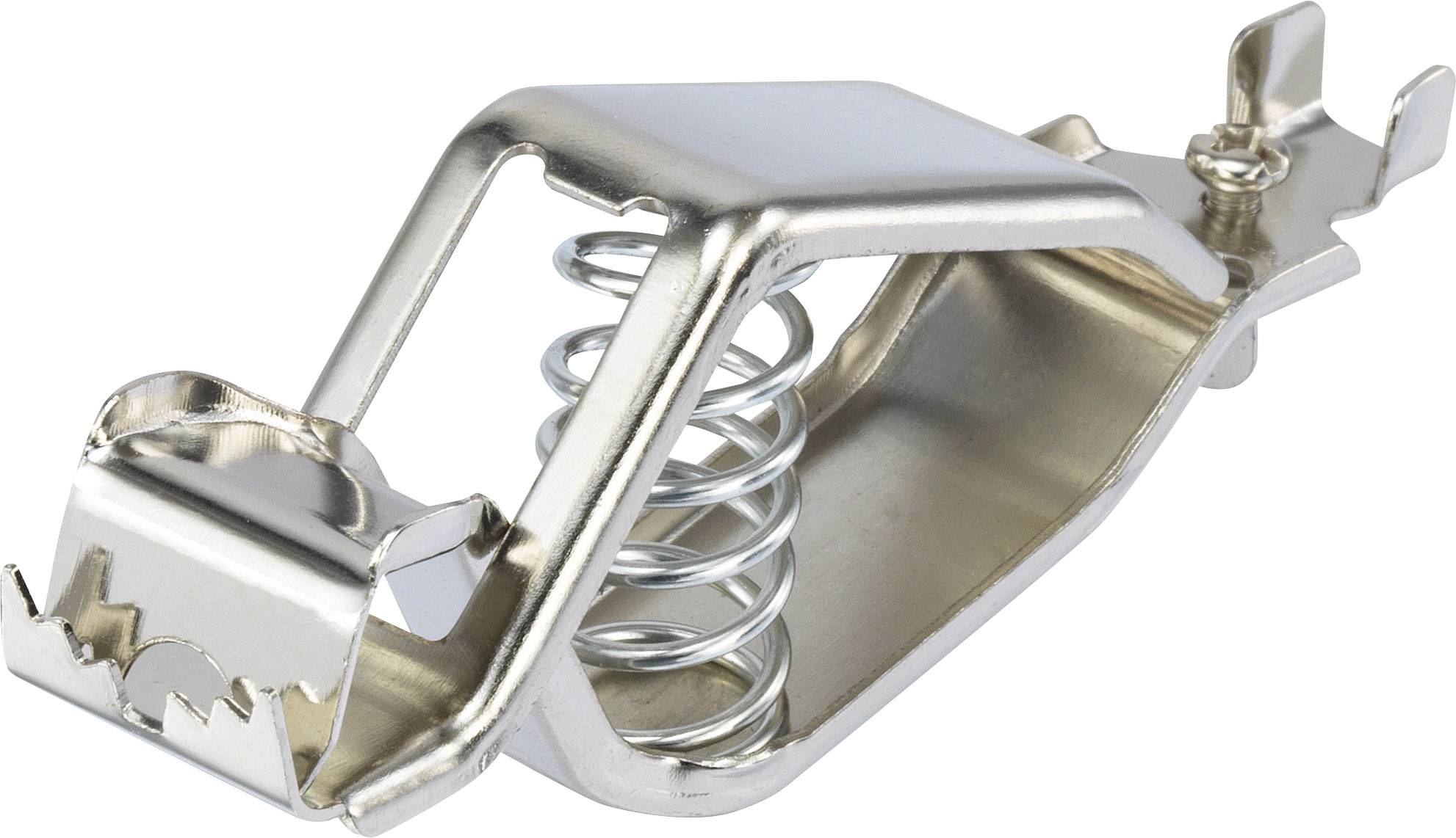 Mekanisk metalmus fælde med kraftig fjeder og skarpe tænder, klar til opsætning.