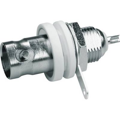 Metalgstik med isolerende ring, egnet til elektroniske forbindelser, viser sidevisning af tilslutningskomponenter.