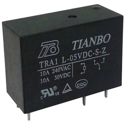 Tianbo Electronics TRA1 L-5VDC-S-Z Printrelæ 5 V/DC 12 A 1 x skiftekontakt 1 stk 