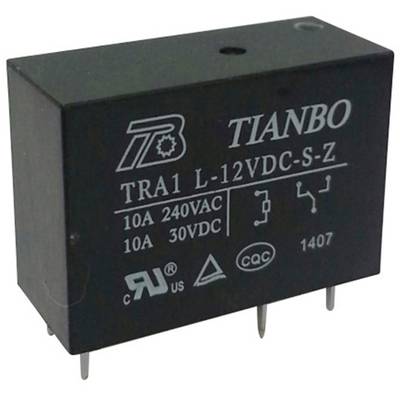 Tianbo Electronics TRA1 L-12VDC-S-Z Printrelæ 12 V/DC 12 A 1 x skiftekontakt 1 stk 