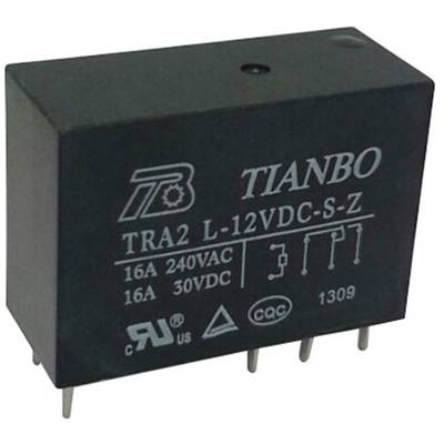 Tianbo Electronics TRA2 L-12VDC-S-Z Printrelæ 12 V/DC 20 A 1 x skiftekontakt 1 stk 