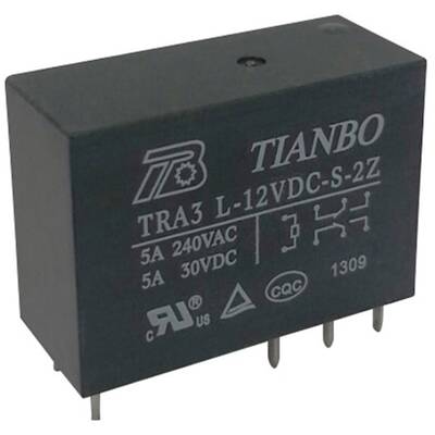 Tianbo Electronics TRA3 L-24VDC-S-2Z Printrelæ 24 V/DC 8 A 2 x omskifter 1 stk 