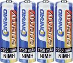 Conrad energy NiMH AA-batterier 2750 mAh, sæt med 4 stk.