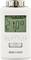 Digital radiatortermostat med display. Viser '21.0°'. Knapper til 'Menu', 'OK' og 'Tilbage'. Mulighed for temperaturjustering.