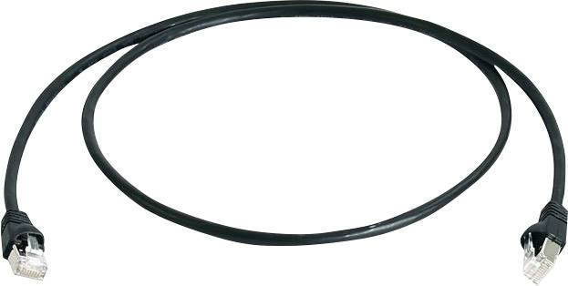 Sort Ethernet-kabel med to RJ45-stik.