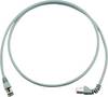 Telegärtner 100008691 RJ45 Netværkskabel, patchkabel CAT 6A S/FTP 5.00 m Grå Flammehæmmende, Halogenfri 1 stk