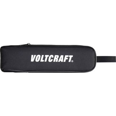 Sort etui med hvid 'VOLTCRAFT' tekst i midten. Det har en lynlås foroven og et håndtag i siden.