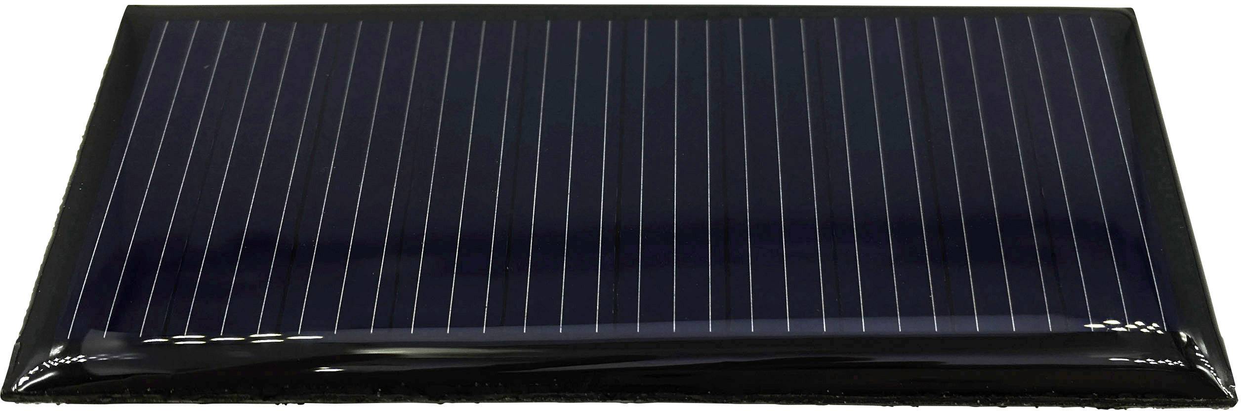 Sort solarpanel med smalle, parallelle linjer.