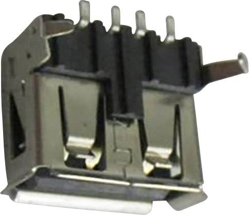 USB-stik på en elektronisk enhed, primært i et metalkabinet med flere kontaktben.