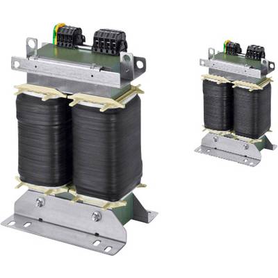 Dobbelt elektromagnet med to store spoler på metalfod, forbundet med elektriske tilslutninger øverst.