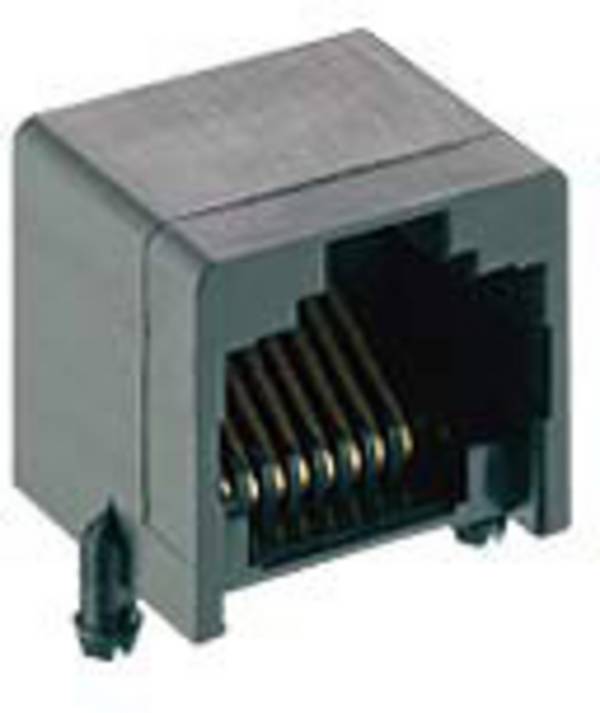 Lumberg 2531 01 Modular chassis socket RJ45 2531 01 Tilslutning, indbygning vandret Poler: 8P8C Sort 1 stk