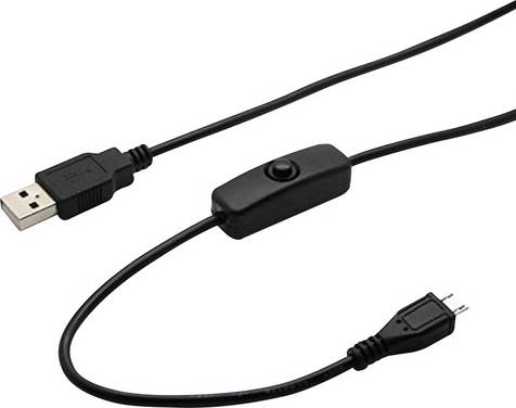 Joy-it K-1470 Strømkabel Raspberry Pi®, Arduino, BBC micro:bit [1x USB 2.0 stik A - 1x USB 2.0 stik Mikro-B] 1.50 m Sort inkl. til/fra-kontakt