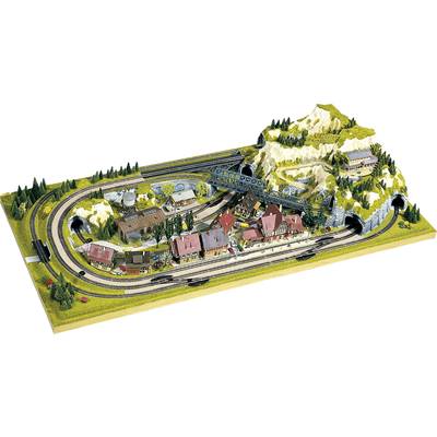NOCH 0083870 N Færdiglandskab Central Staufen N Arnold spor, N Fleischmann piccolo (med ballast), N Minitrix skinne