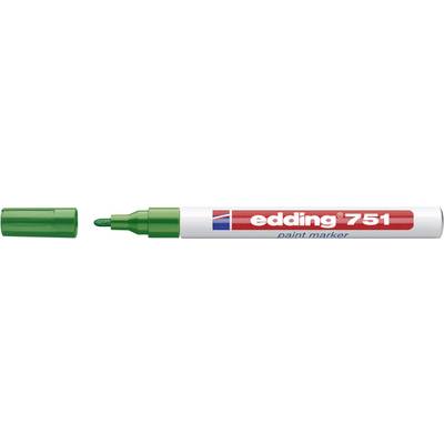 Grøn Edding 751 lakmarker med fjernet hætte, viser spidsen af tuschpennen.