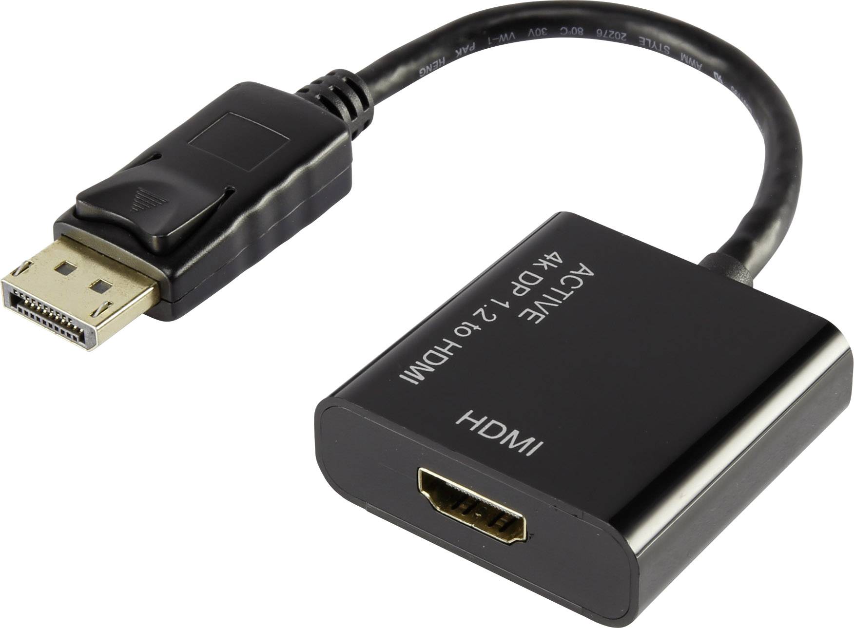 DisplayPort / HDMI Adapter [1x DisplayPort-stik - 1x Sort forgyldte stik 10.00 cm | Conradelektronik.dk