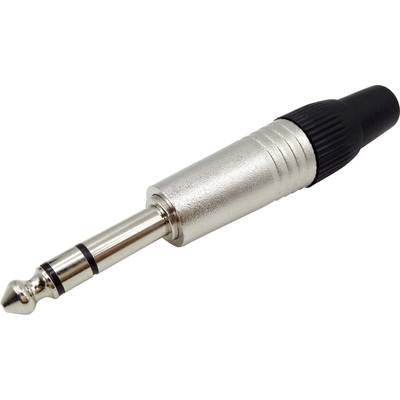 TRU COMPONENTS 1408825 Jack-stik 6,35 mm Stik, lige Poltal: 3 Stereo Sølv 1 stk
