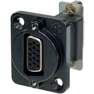 En sort stikforbinder med flere ben, indkapslet i et rektangulært metalhus, egnet til tekniske enheder.