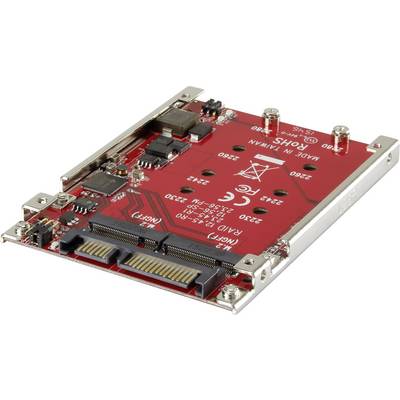 Rød adapterprintplade fra mSATA til SATA med stikforbindelser og kredsløb, egnet til elektronisk enhedsintegration.